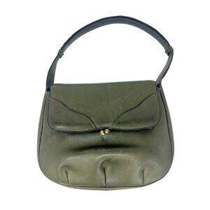 Vintage Gucci Rare 1960's Olive Green Leather Shoulder Bag